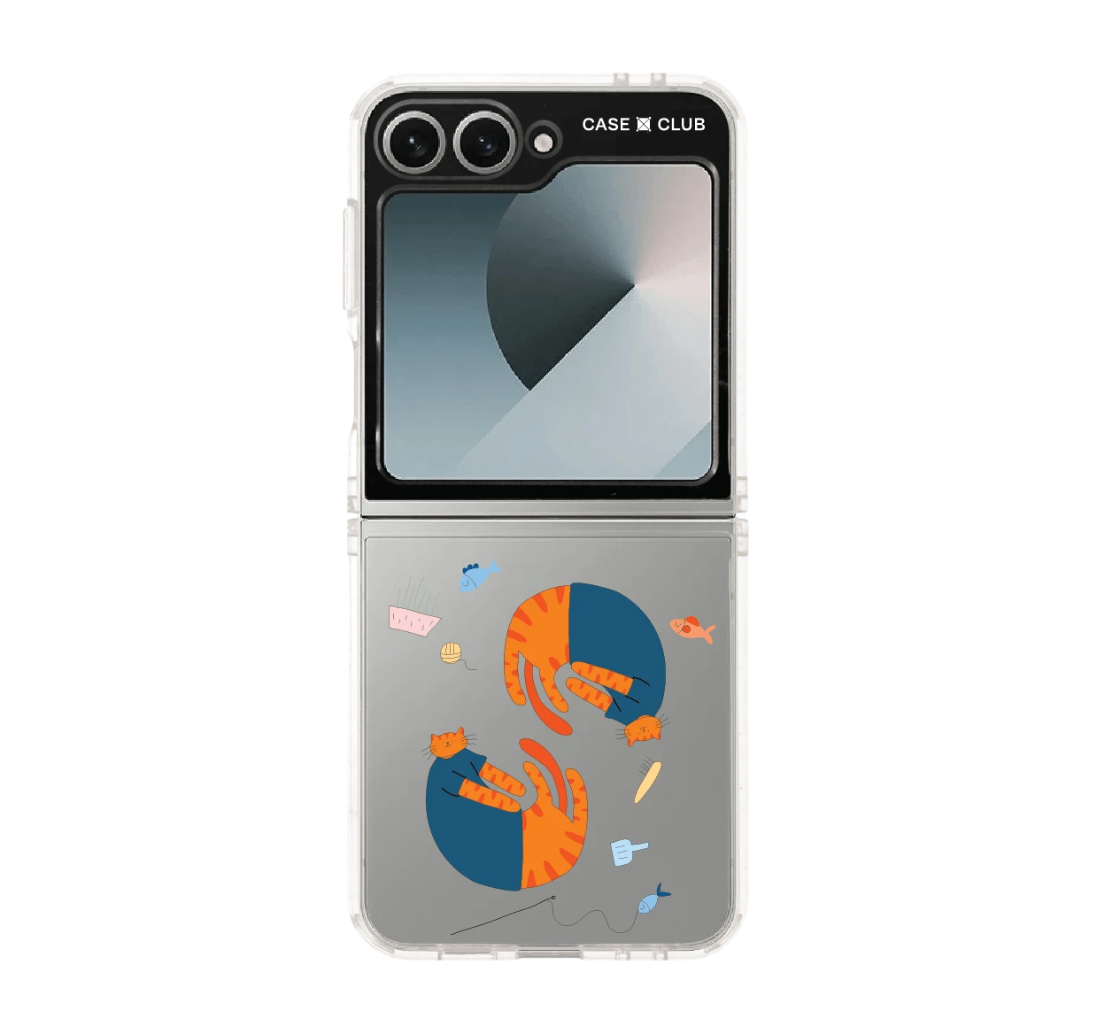 เคสใส samsung galaxy z flip 6 แมวส้มน้ำเงินอินฟินิตี้